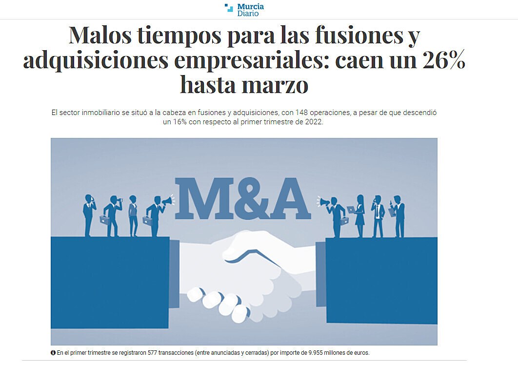 Malos tiempos para las fusiones y adquisiciones empresariales: caen un 26% hasta marzo